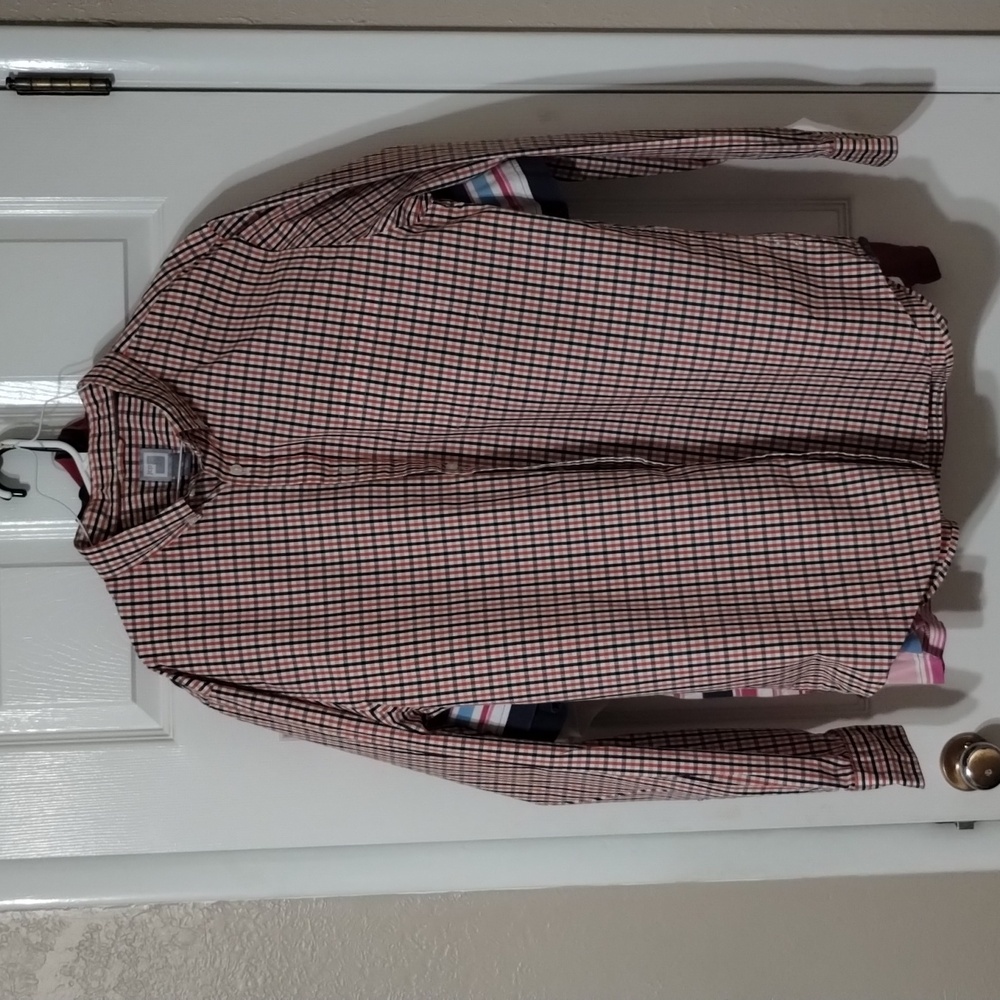 JCpenney Red white and blue plaid XL long sleeve shirt!